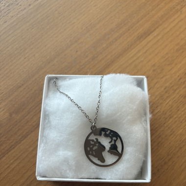 Silber Kette Weltkugel