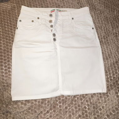 White Please Denim Skirt