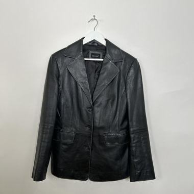 Blazer in pelle nera
