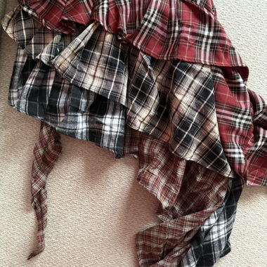 Layered Plaid Skirt