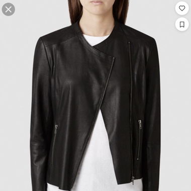 Veste en cuir SELECTED Femme 100% en noir