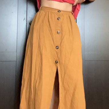 Orange S Pull & Bear midi skirt