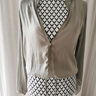Light khaki zip jacket