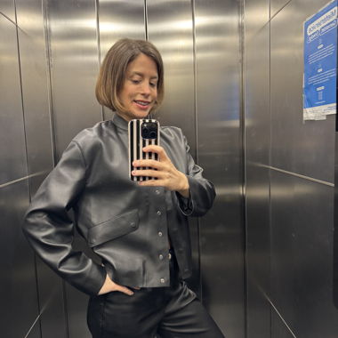Faux Leather Light Jacket 