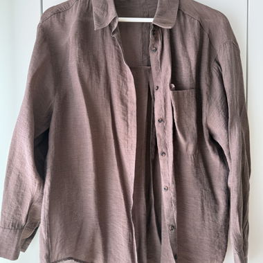Camicia Zara marrone con colletto grande