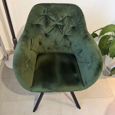 Green Velvet Armchair (Swivel Chair)