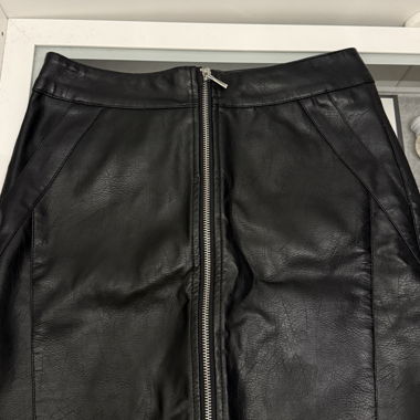 Black faux leather skirt