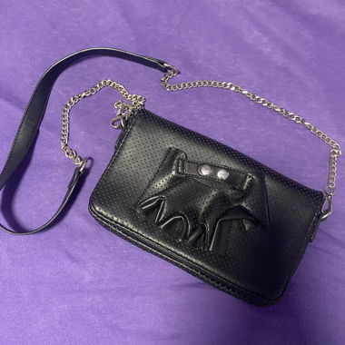 gothic style biker faux leather crossbody bag