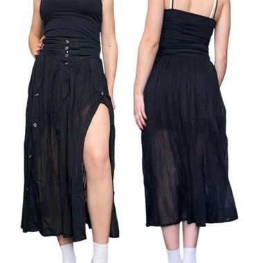 gonna longuette vintage con spacco