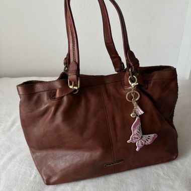Borsa shopping in pelle intrecciata