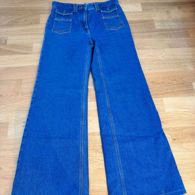 Jeans blu a gamba larga