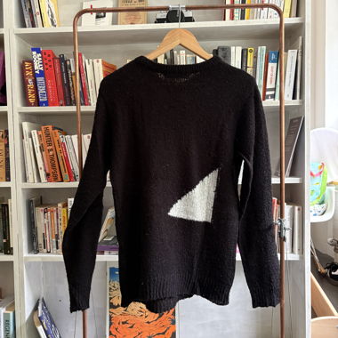 Black Abstract Knit Sweater