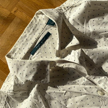 Camicia bianca Perry Ellis con micro-stampa