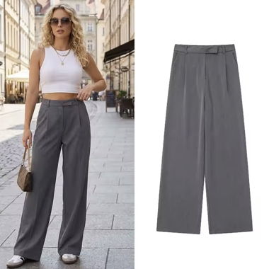 Pantalon large gris