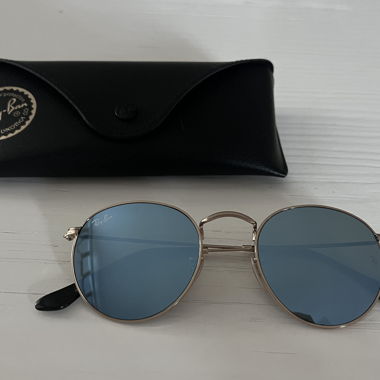 Ray-Ban Sonnenbrille (rund/gold/Gläser in Blauton)