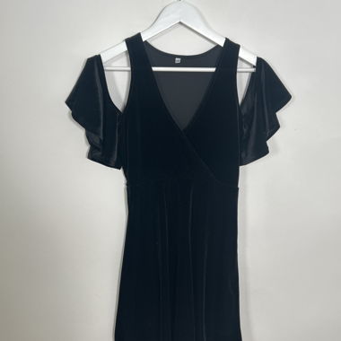 Schwarzes Samtkleid XS