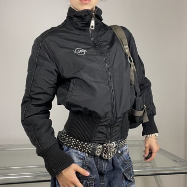 y2k cropped bomber jacket