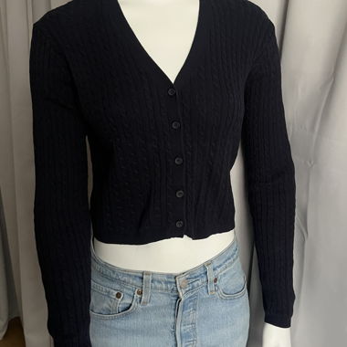 Cardigan in maglia blu scuro