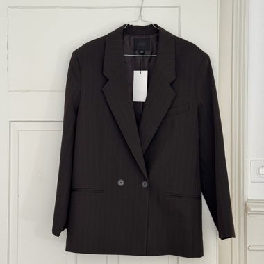 Blazer neuf marron à fines rayures