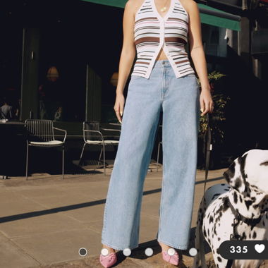 Abercrombie & Fitch Curve Love crop wide leg jeans