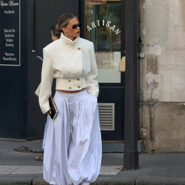 Pantalon bouffant blanc