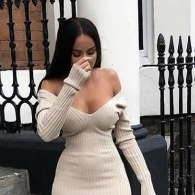Beige Long Dress One Size 