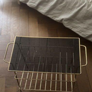 Mid Century Side Table Newspaper Holder Bedside Table