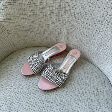 GINA mules pink with rhinestones size 38