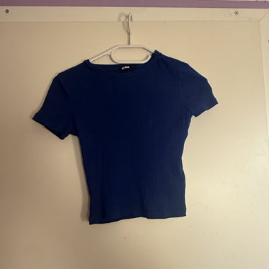 T-shirt a coste blu XS