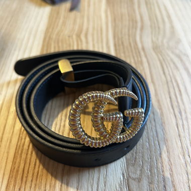 Black belt with gold GG buckle