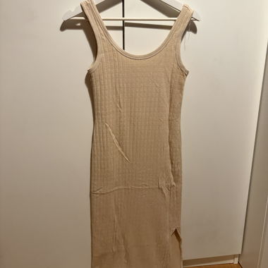 Robe en maille beige