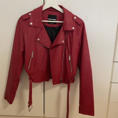 Red leather jacket