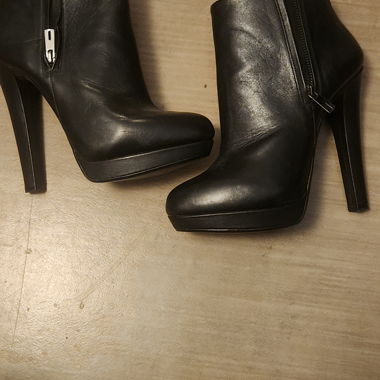Black platform ankle boots