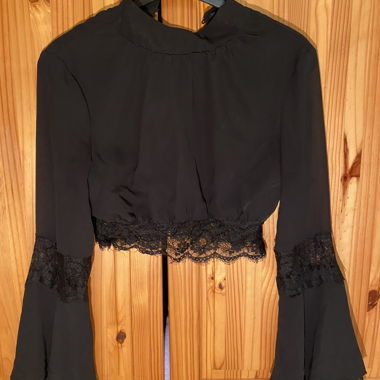 Black lace crop top