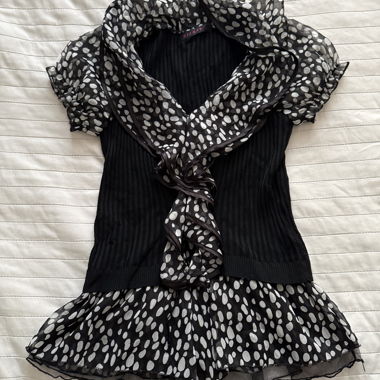Blusa corsetto vintage a pois