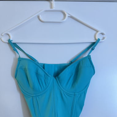 Blaues Korsett Top