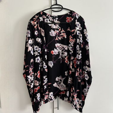 H&M Black Floral Kimono XS