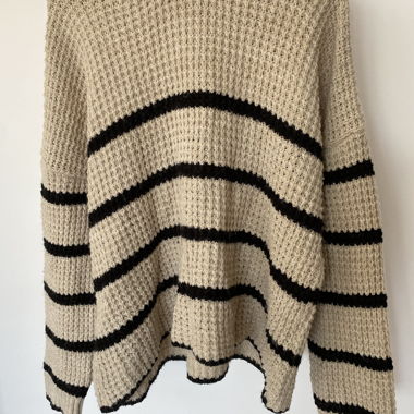 Maglione beige a righe Pull & Bear
