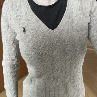 Maglione Polo in Lana Marrone Chiaro