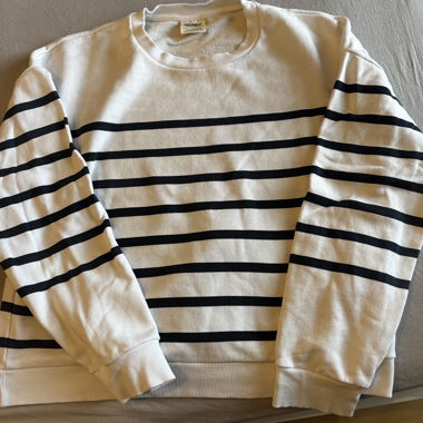 Sweatshirt à rayures Pull&Bear blanc L