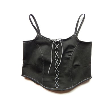 Upcycled Skinny Jeans Corset Top