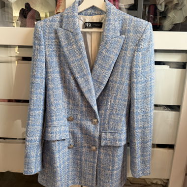 Blazer in tweed Zara blu