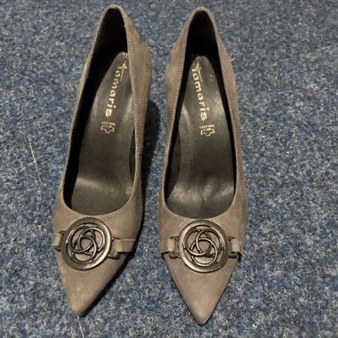 Tamaris grey suede high heels size 38