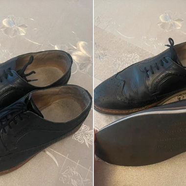 Schwarze Lederschuhe