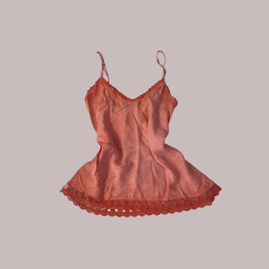 Orange flowy top
