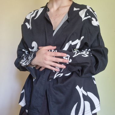 Black Graphic Oversized Shirt