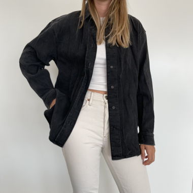 Arket Black Jean Thick Shirt Jacket