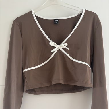 Pull crop top marron 