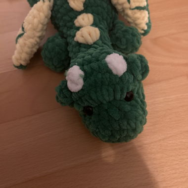 Green Crochet Dragon