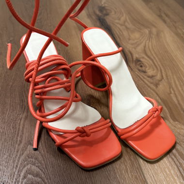 High lace-up heel